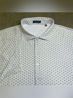Turtleson 2XL Mens Golf Polo Shirt Cocktail Martini Glass Stretch Performance